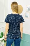 154687 Desenli V Yaka Tshirt